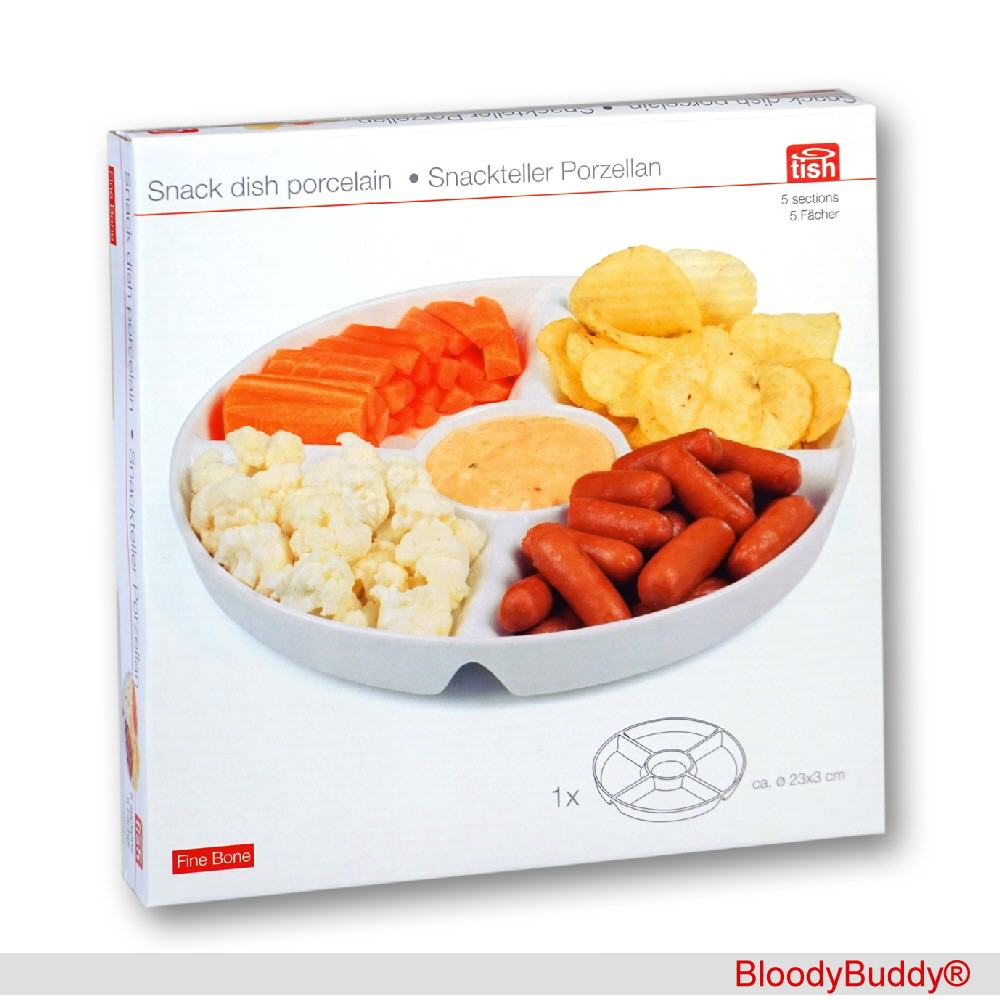 Snack-Teller mit f&uuml;nf F&auml;chern