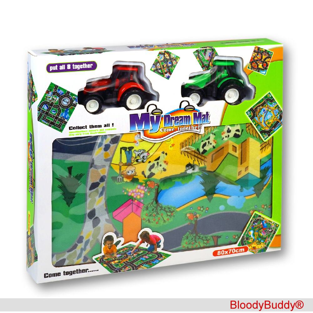 Spielteppich Bauernhof mit Traktoren