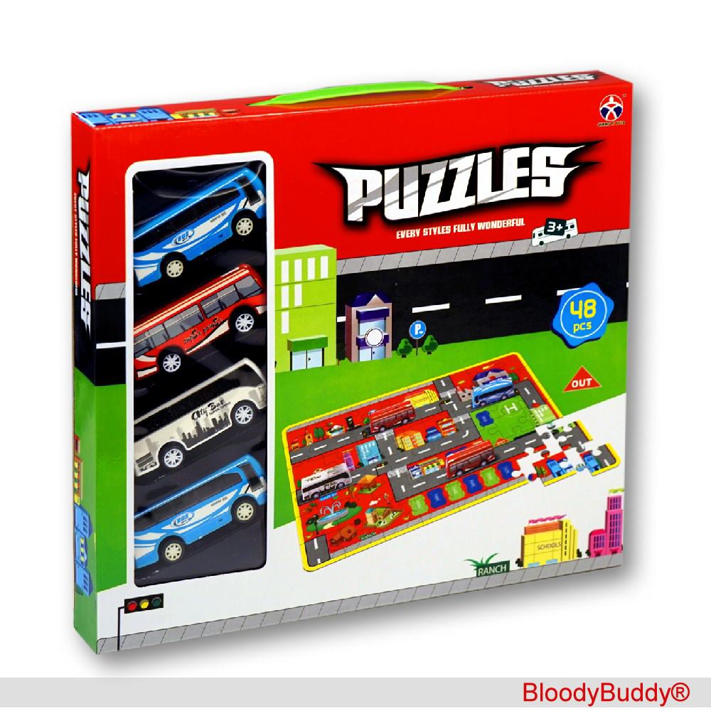 Spielpuzzle mit Bussen