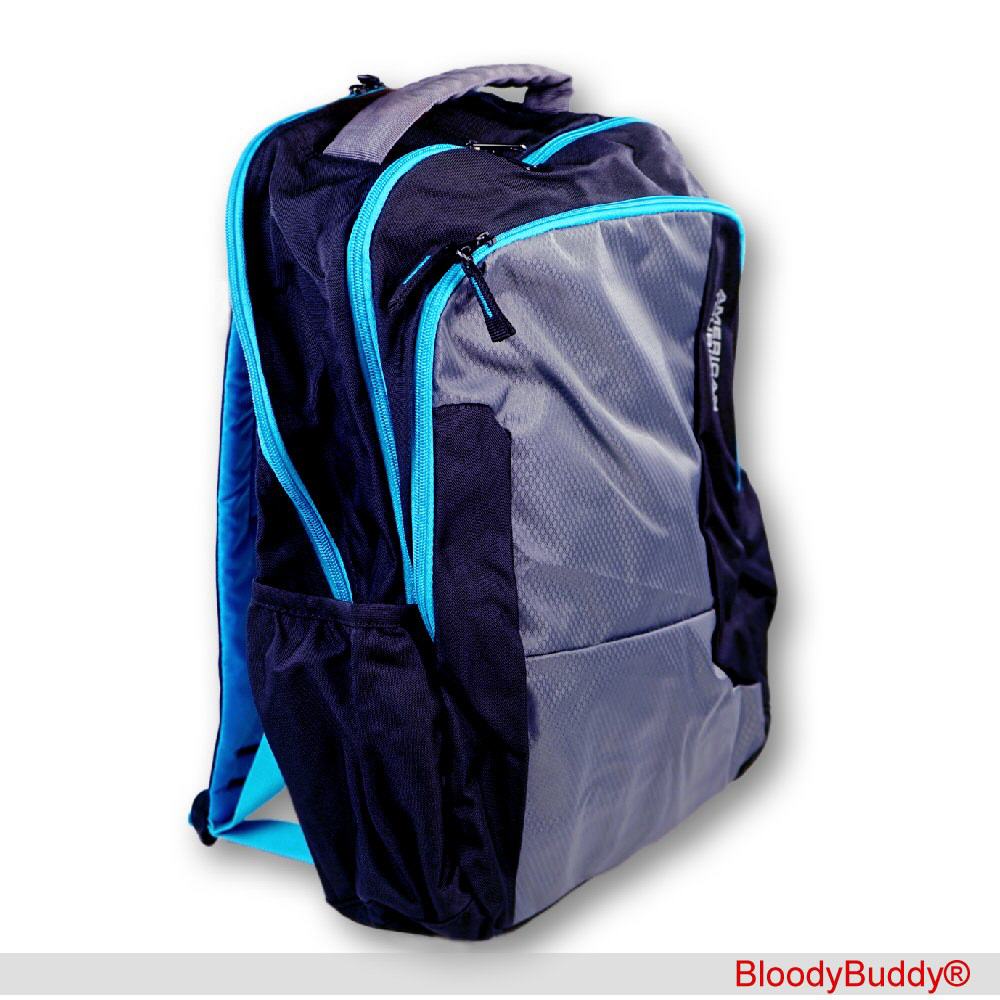 Marken-Rucksack schwarz-blau