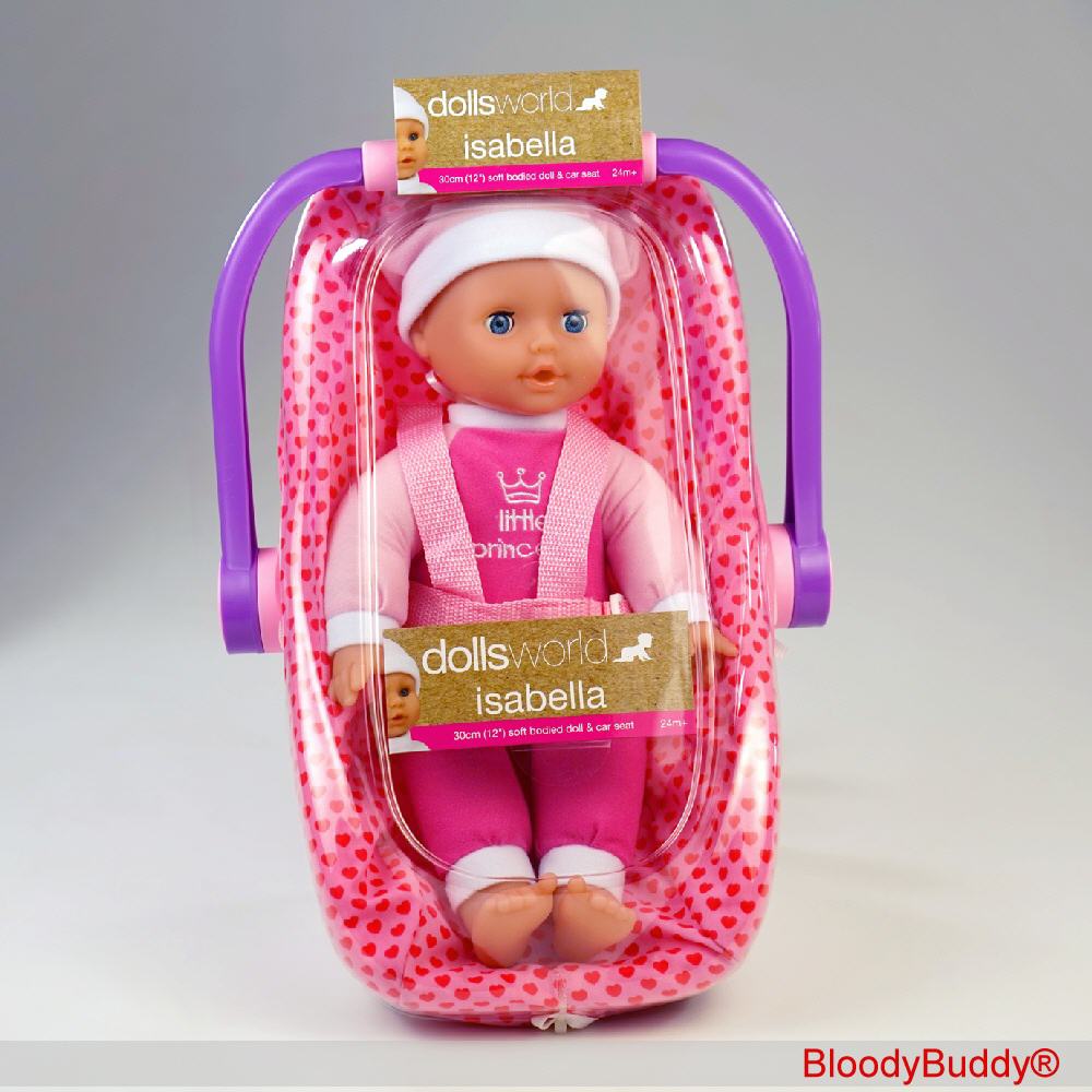 Baby-Puppe Isabella mit Autositz