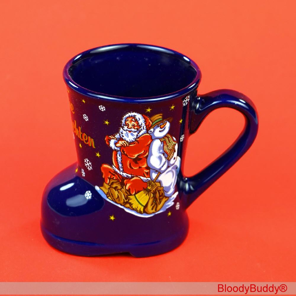 Gl&uuml;hwein-Stiefel blau mit Henkel