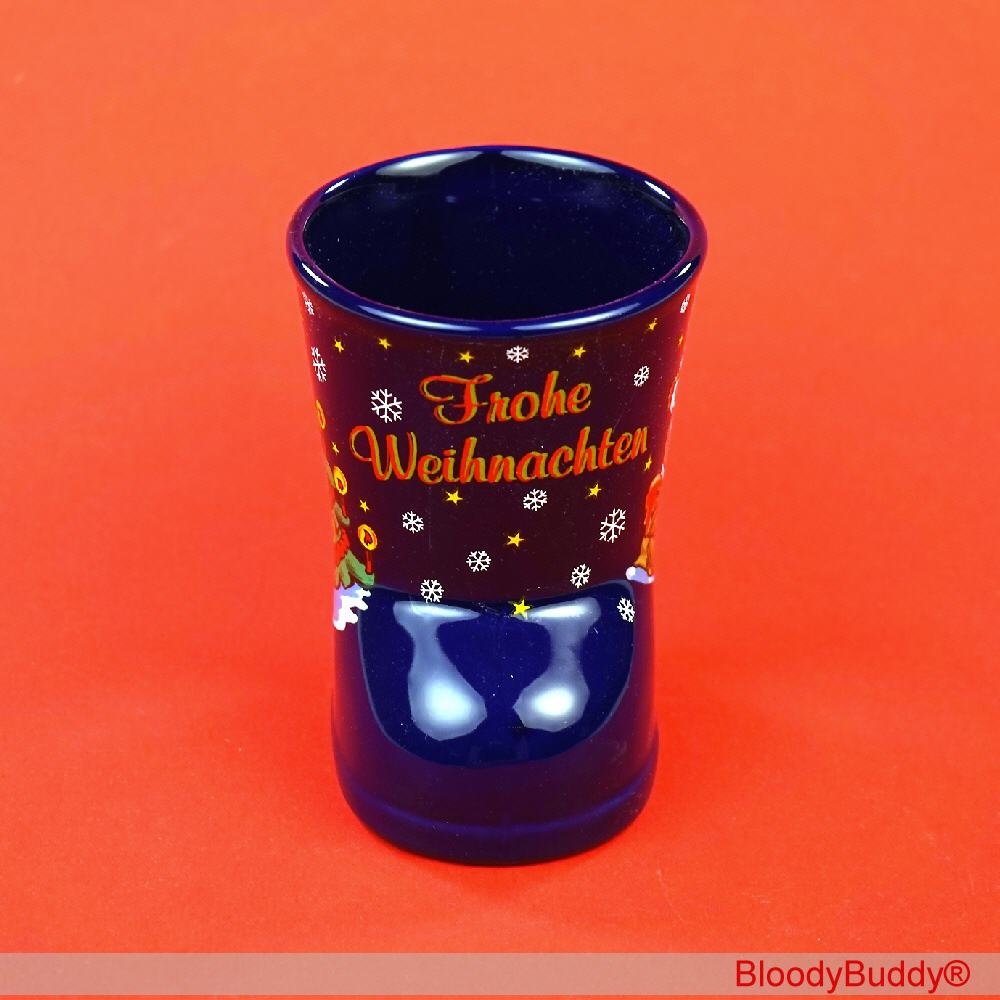 Gl&uuml;hwein-Stiefel blau mit Henkel