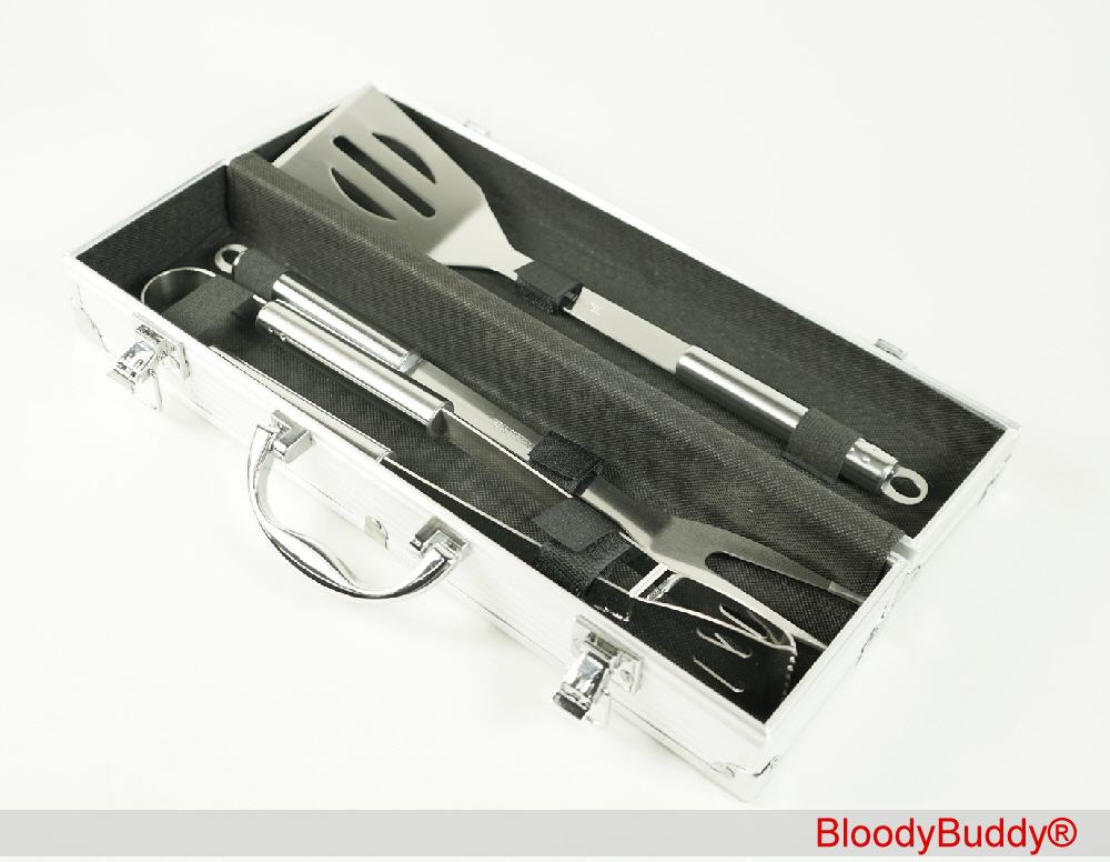 TreuePr&auml;sent Grillbesteck im Alukoffer