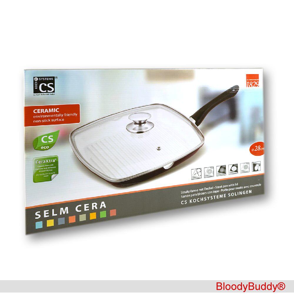 TreuePr&auml;sent Steakpfanne mit Deckel 28 cm