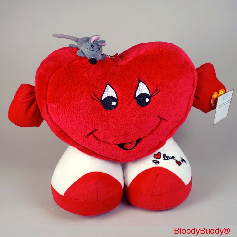 TreuePr&auml;sent Pl&uuml;sch-Herz mit Maus