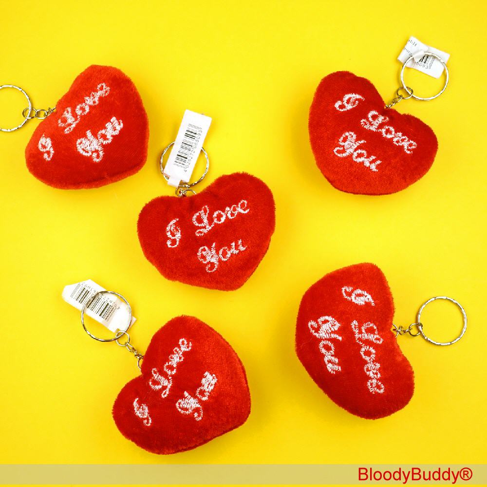 Schl&uuml;sselanh&auml;nger Pl&uuml;schherzen I love You