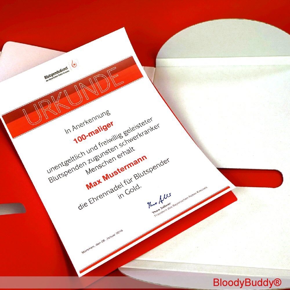 Mappen-Set f&uuml;r Jubil&auml;ums-Blutspender