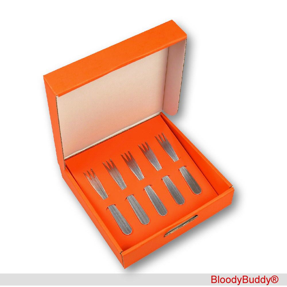 Geschenk-Set f&uuml;nf Pommesgabeln Modell 03