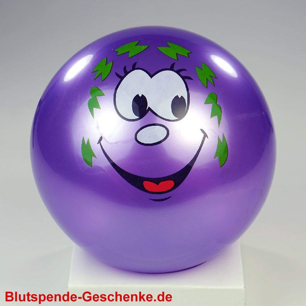 Blutspendegeschenk Ball Lachgesicht lila