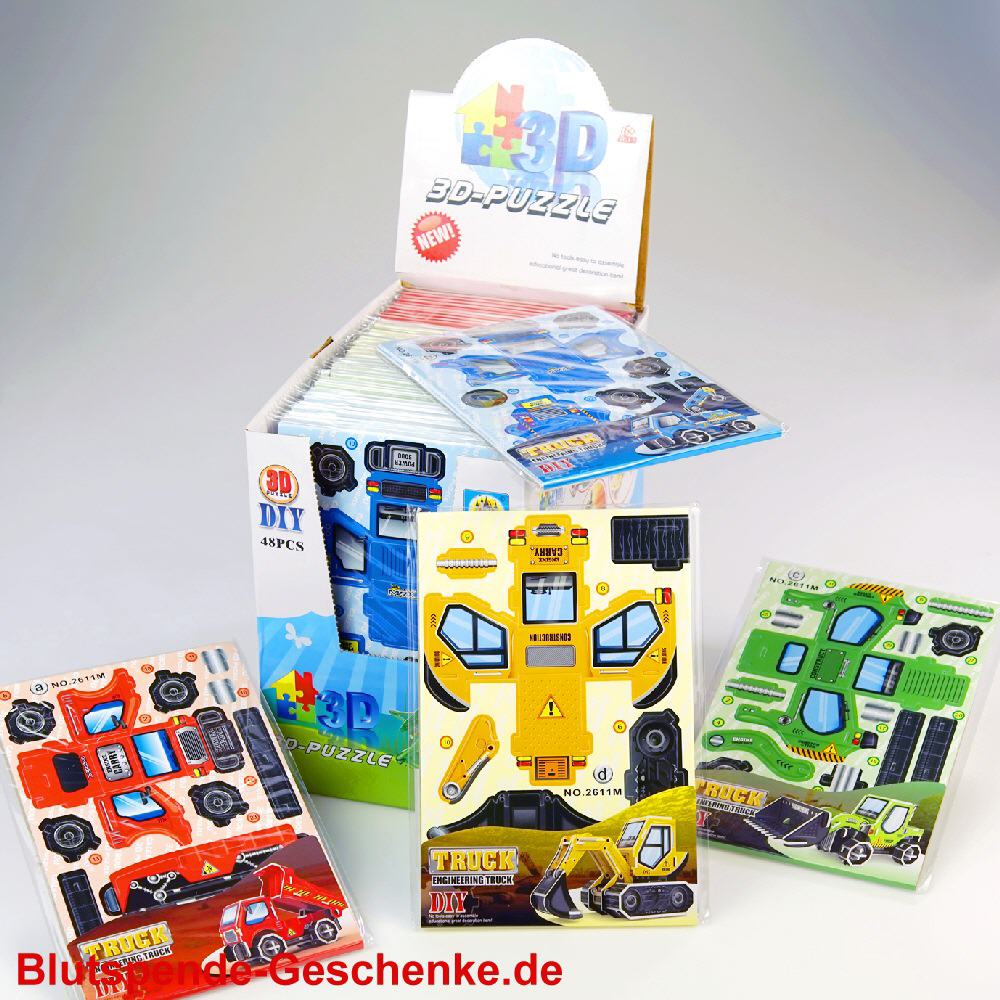 Blutspendegeschenk 3D-Bausatz Baustellenfahrzeug