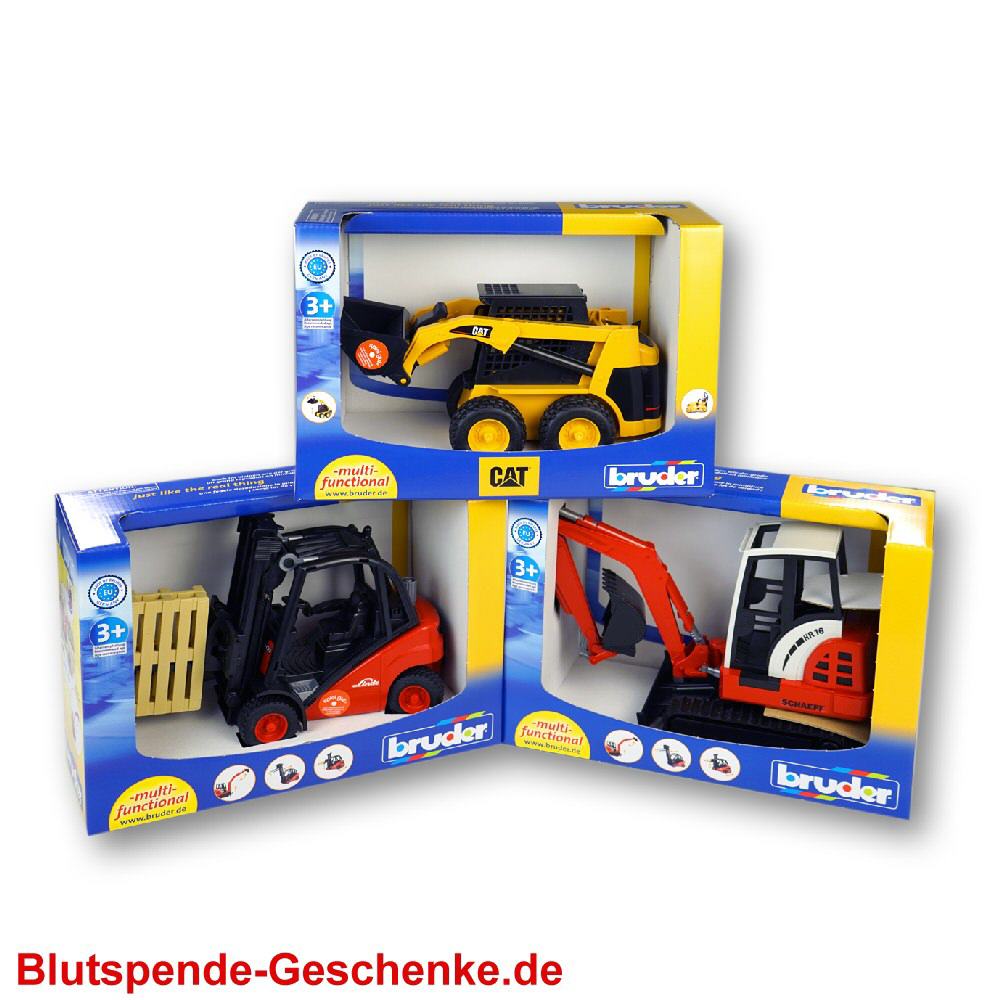 Blutspendegeschenk Baustellenfahrzeuge