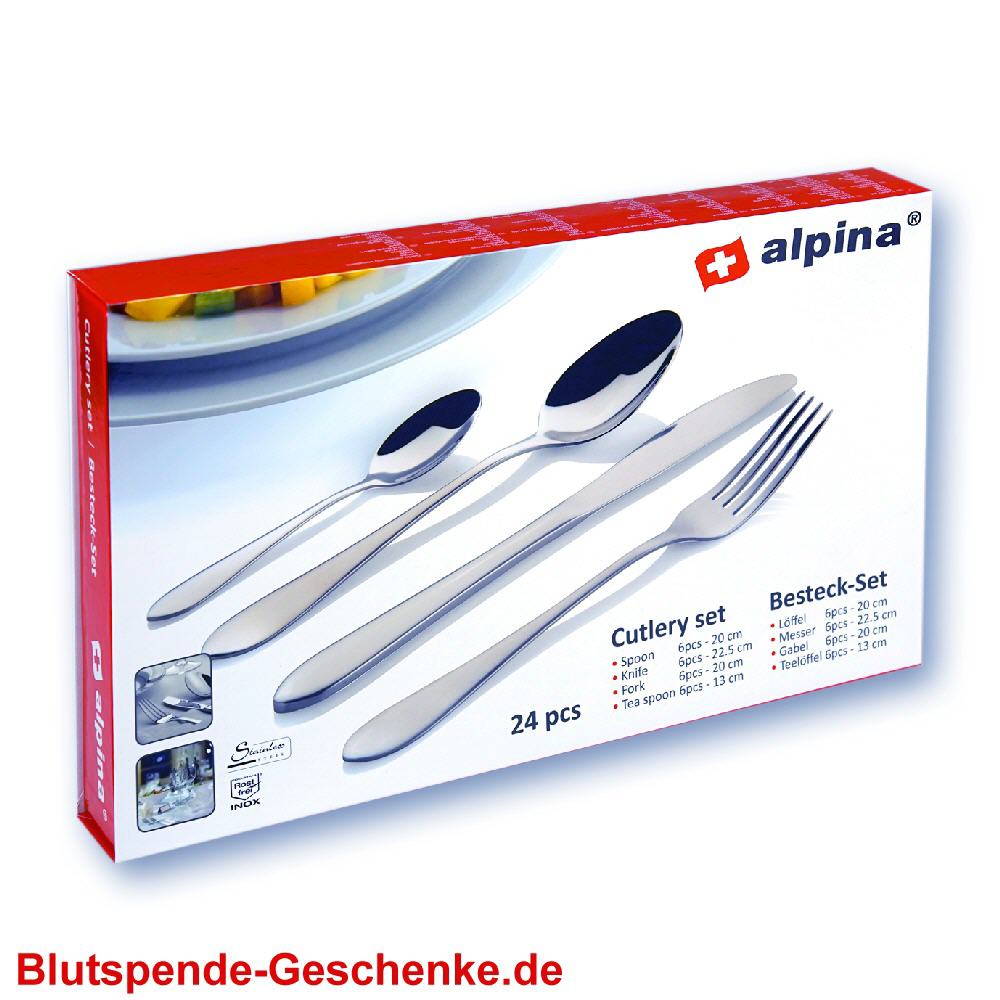 Blutspendegeschenk Besteck-Set 24 Teile