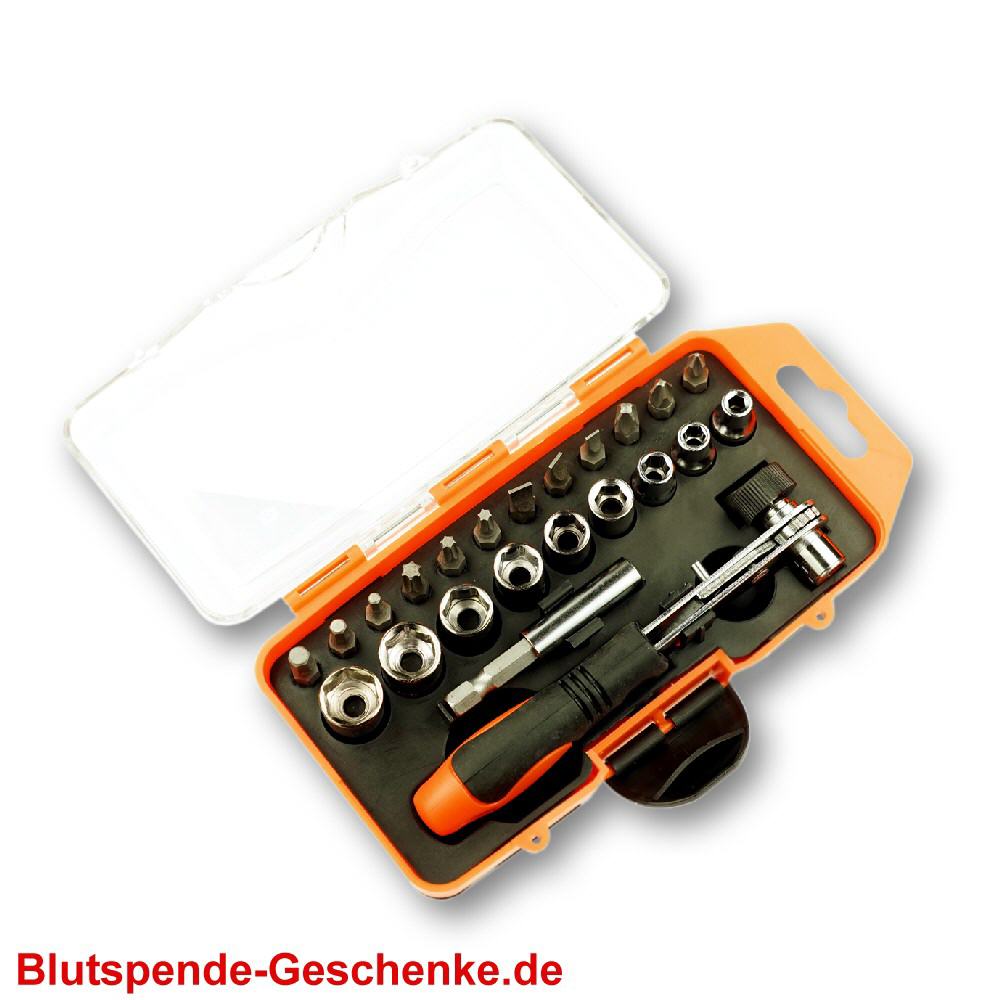 Blutspendegeschenk Bit- und Steckschl&uuml;sselsatz