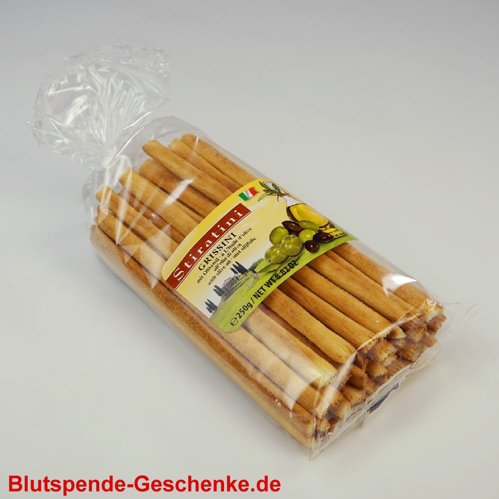Blutspendegeschenk Oliven&ouml;l-Geb&auml;ckstangen