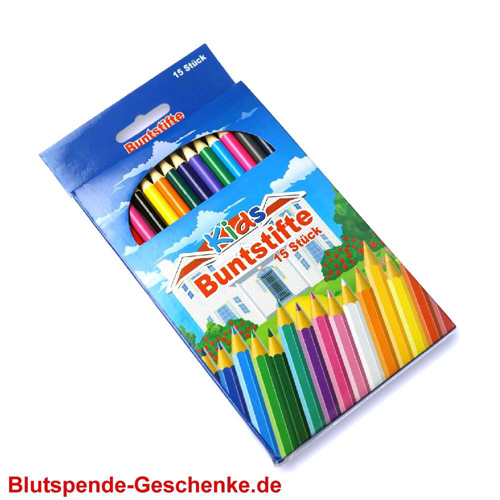 Blutspendegeschenk 15er-Buntstifte
