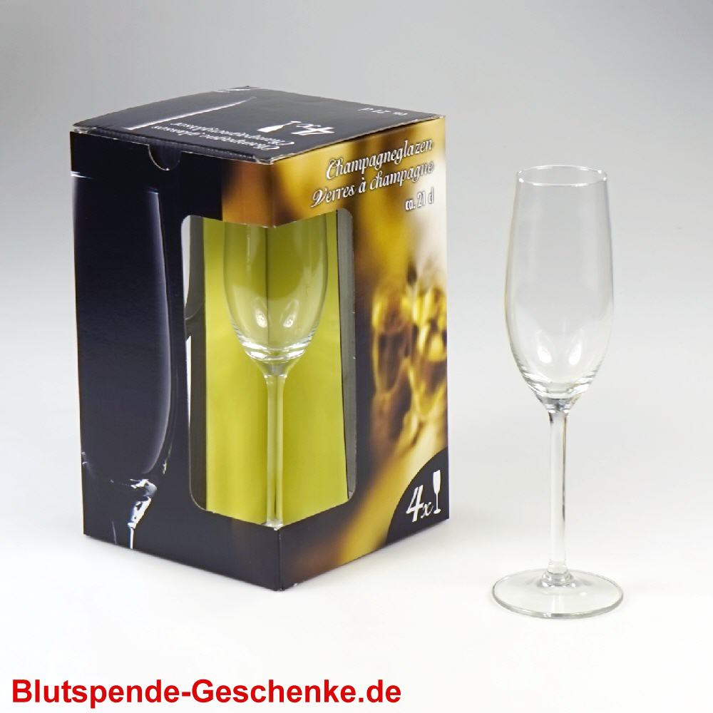 Blutspendegeschenk Champagnergl&auml;ser 4er-Set
