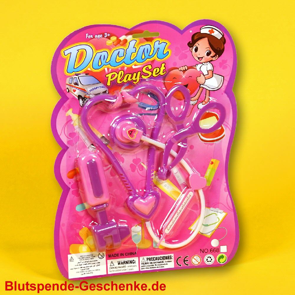 Blutspendegeschenk Doktor-Set auf Karte