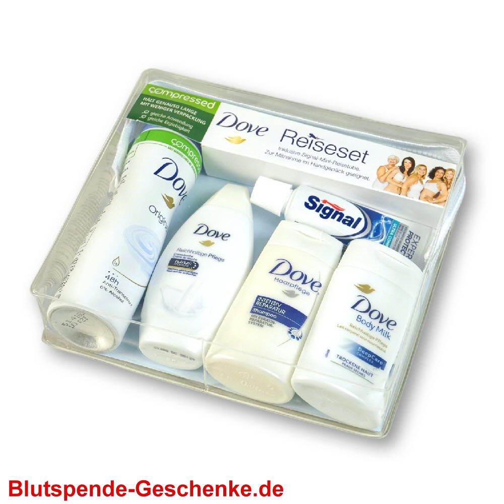 Blutspendegeschenk Dove Reiseset
