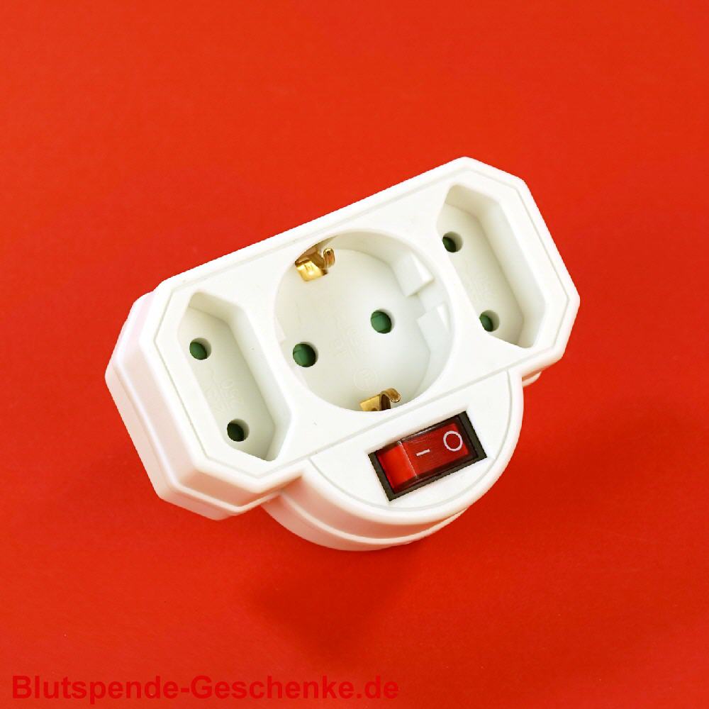 Blutspendegeschenk Dreifach-Steckdose