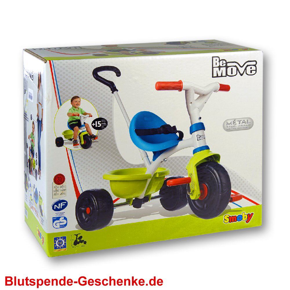 Blutspendegeschenk Dreirad mit Schiebestange