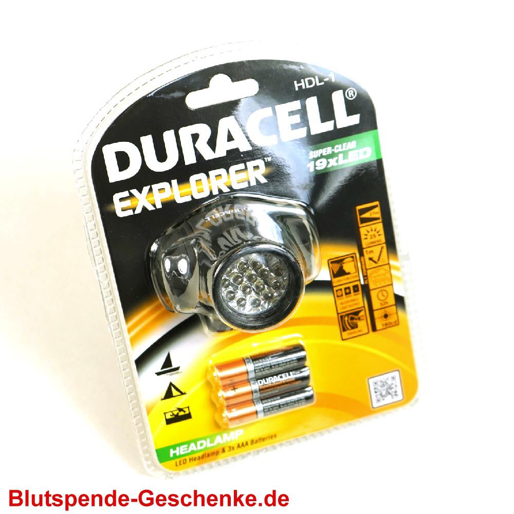 Blutspendegeschenk Duracell Helm-Lampe