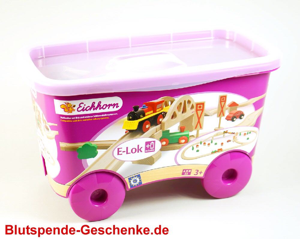 Blutspendegeschenk Holz-Eisenbahn