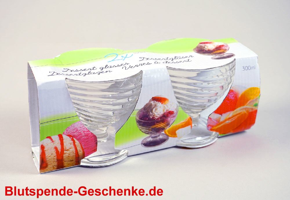 Blutspendegeschenk Glas-Dessertschalen