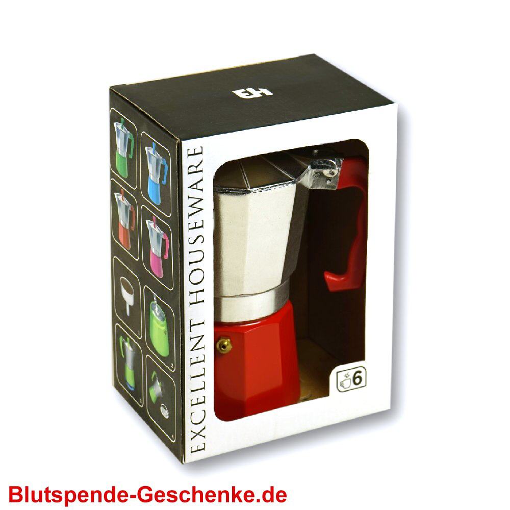 Blutspendegeschenk Espressobereiter bunt