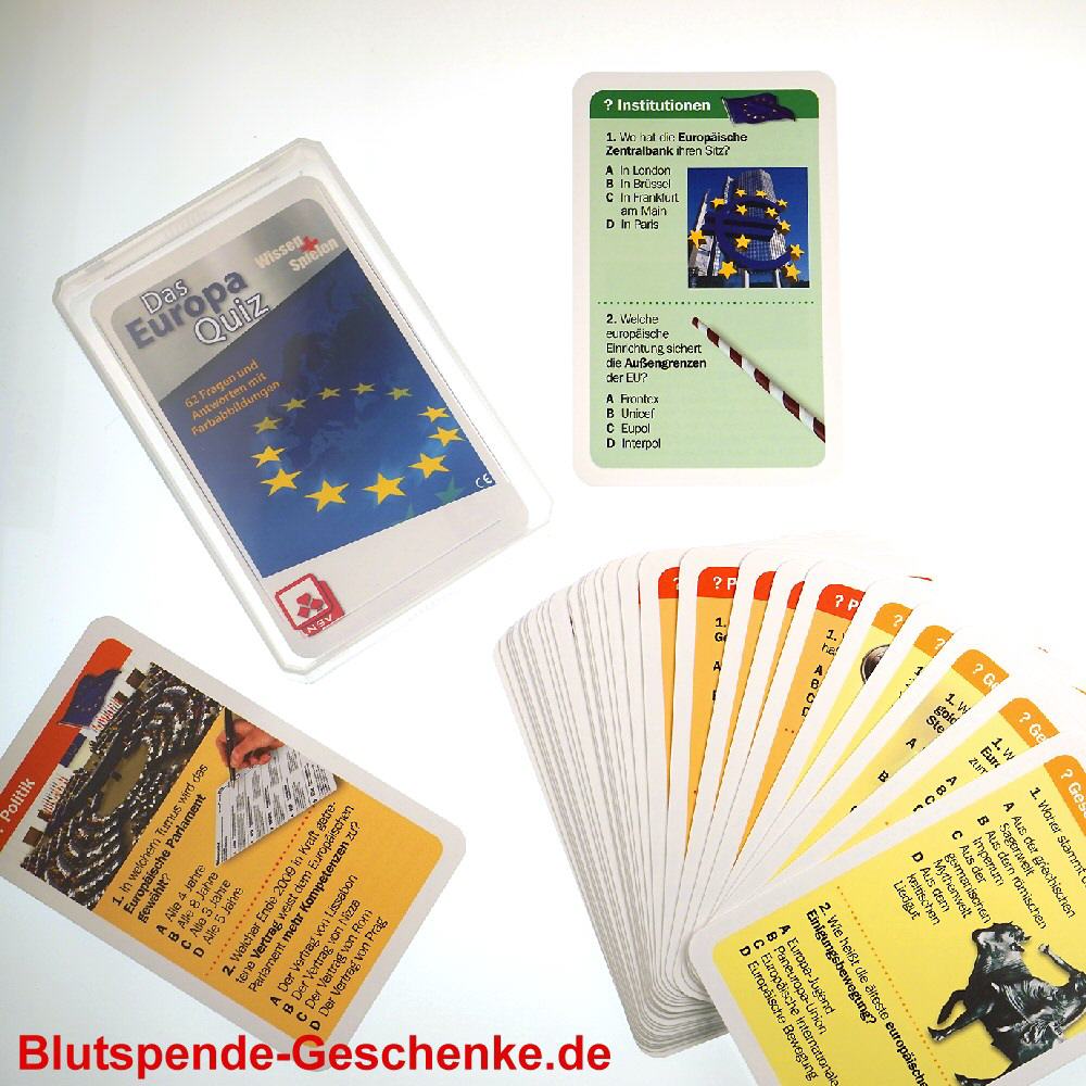 Blutspendegeschenk Europa-Quiz