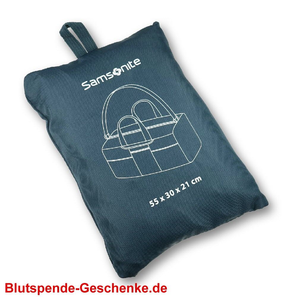 Blutspendegeschenk Reisetasche faltbar blau