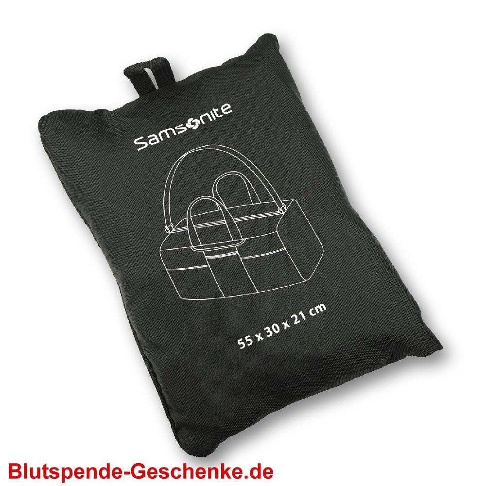 Blutspendegeschenk Reisetasche faltbar schwarz