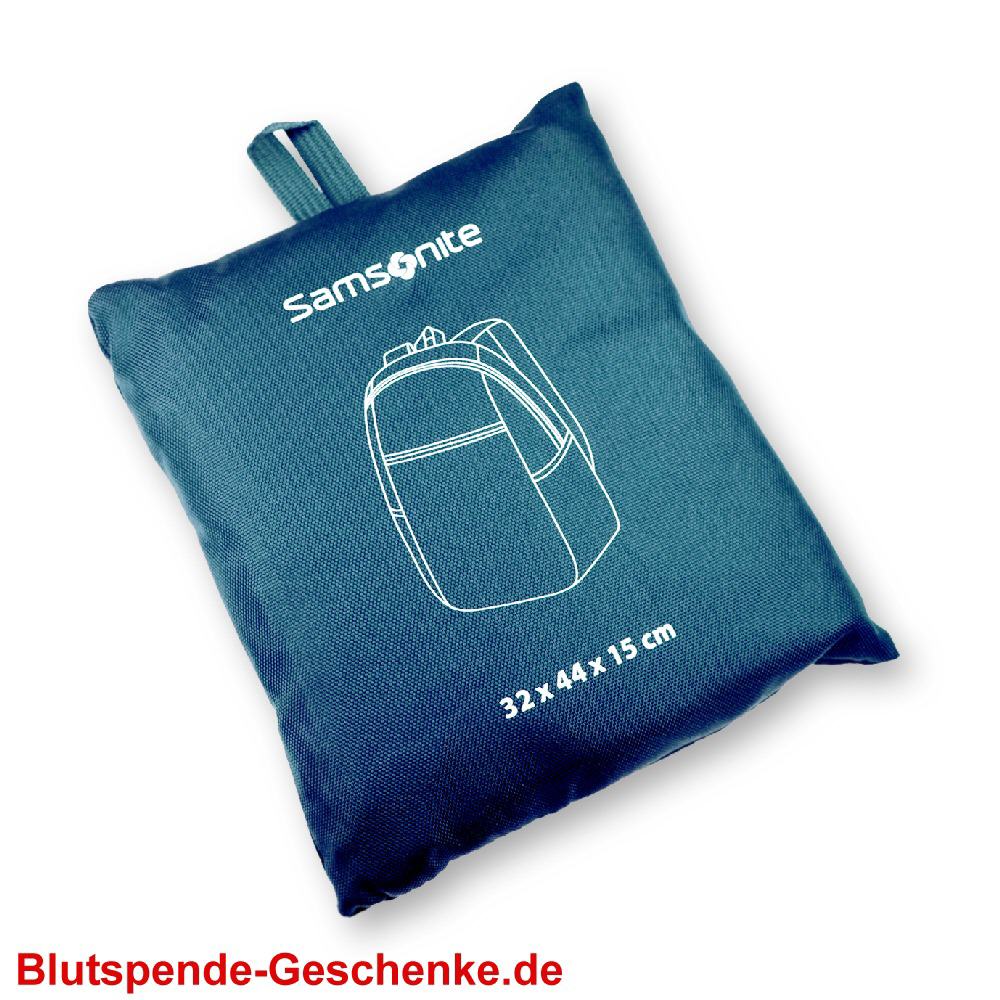 Blutspendegeschenk Rucksack faltbar blau
