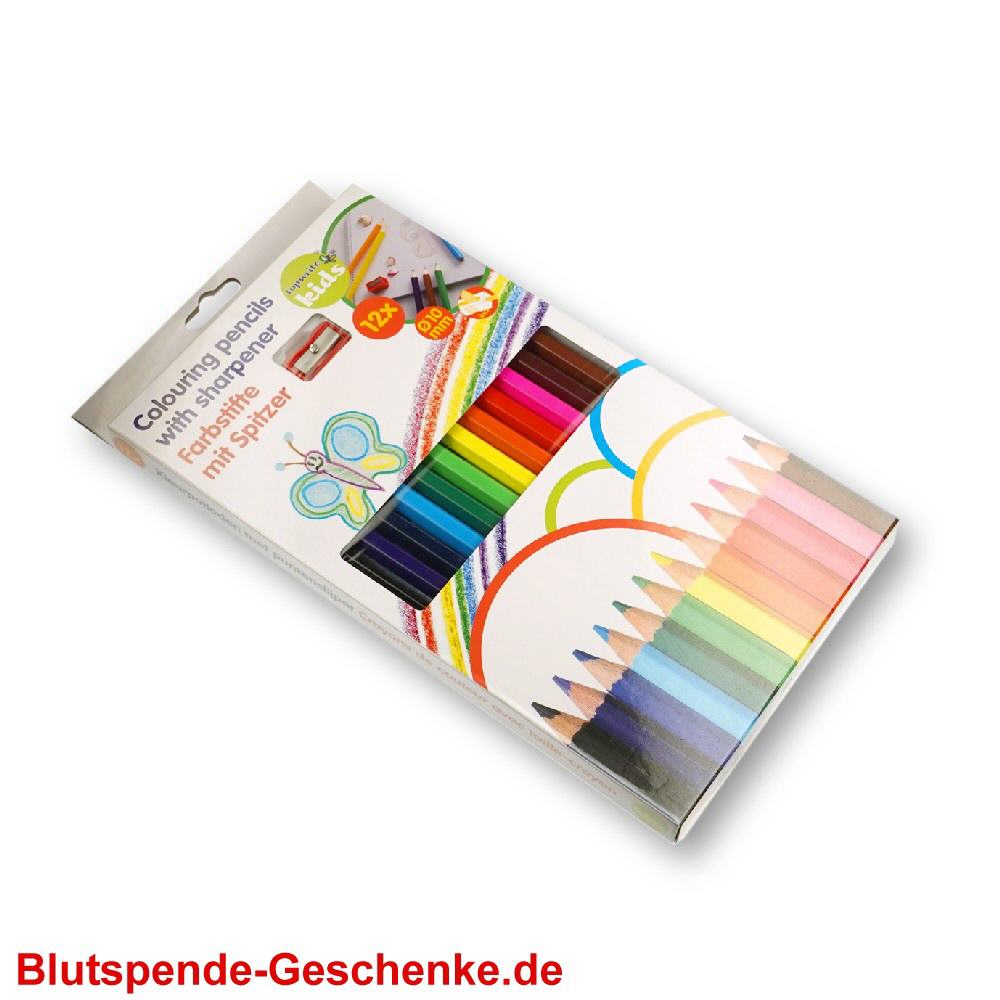 Blutspendegeschenk Farbstifte mit Anspitzer