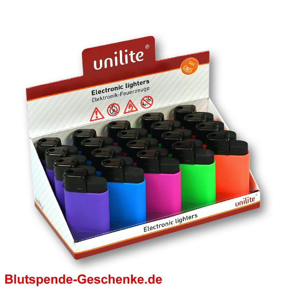 Blutspendegeschenk Feuerzeug Rubber bunt