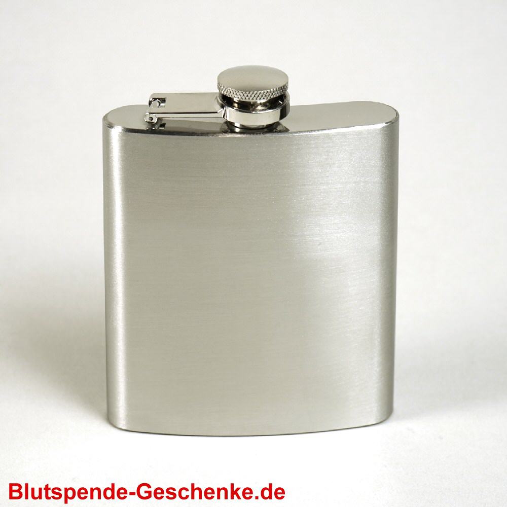 Blutspendegeschenk Edelstahl-Flachmann