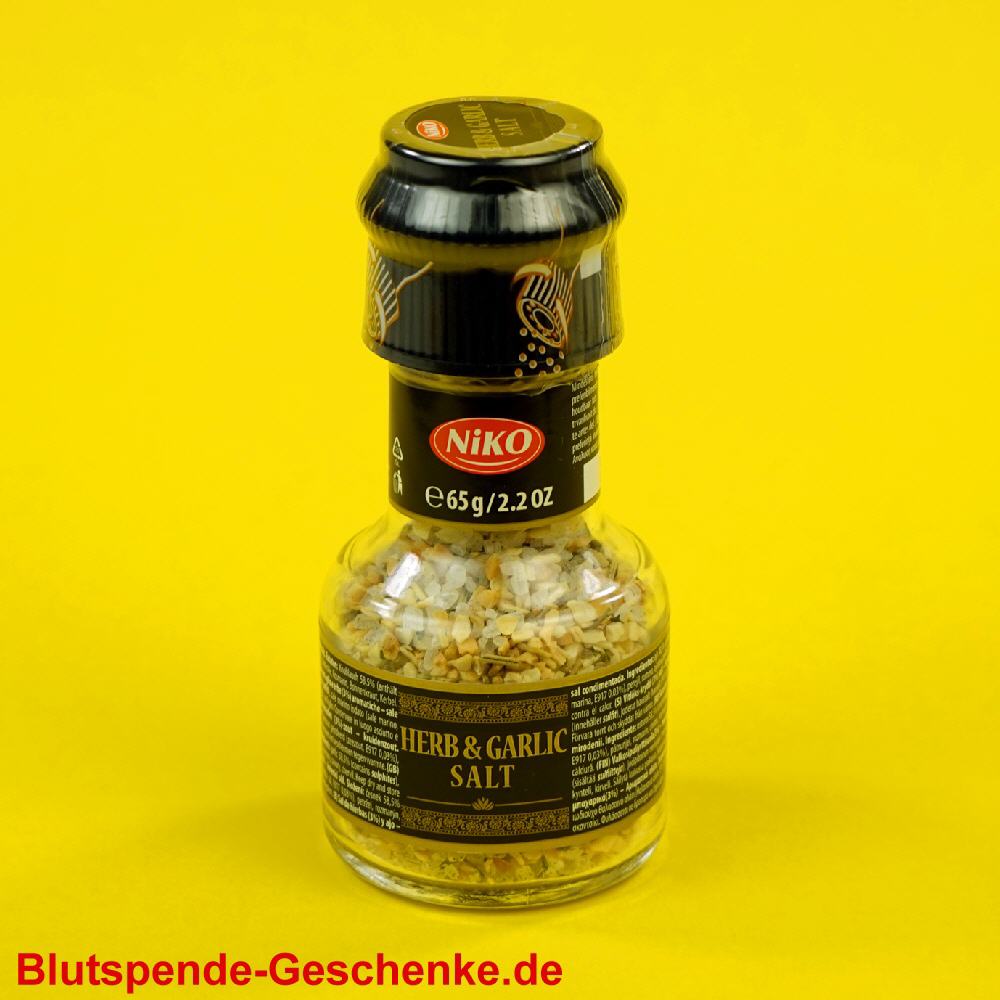 Blutspendegeschenk Gew&uuml;rzm&uuml;hle Knoblauchkraeuter