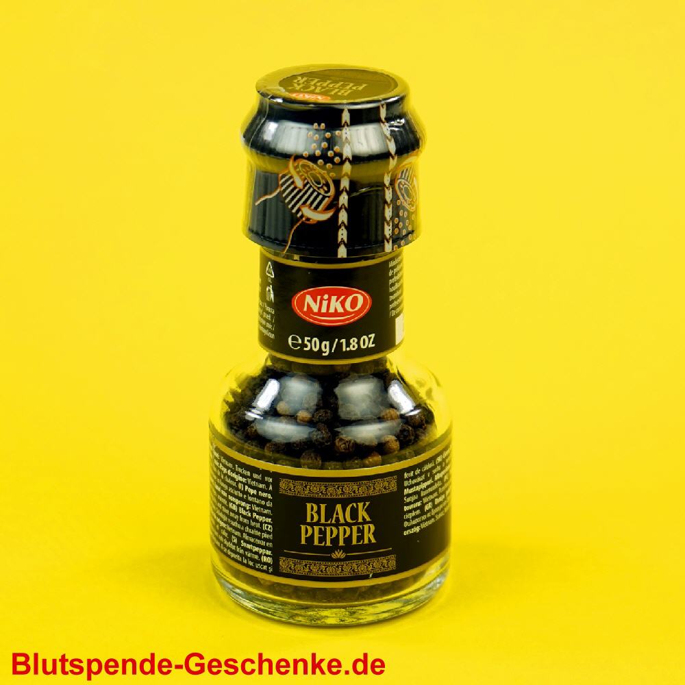 Blutspendegeschenk Gew&uuml;rzm&uuml;hle Schwarzer Pfeffer