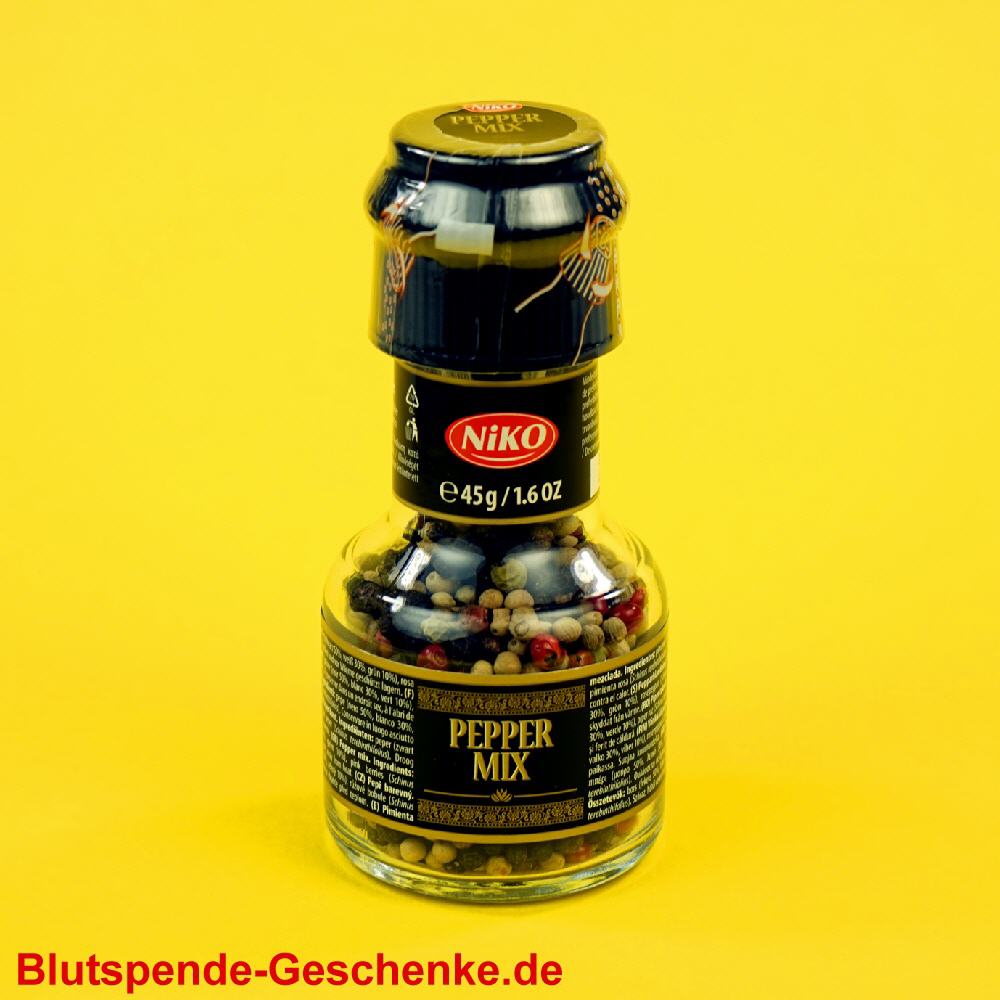 Blutspendegeschenk Gew&uuml;rzm&uuml;hle Bunter Pfeffermix
