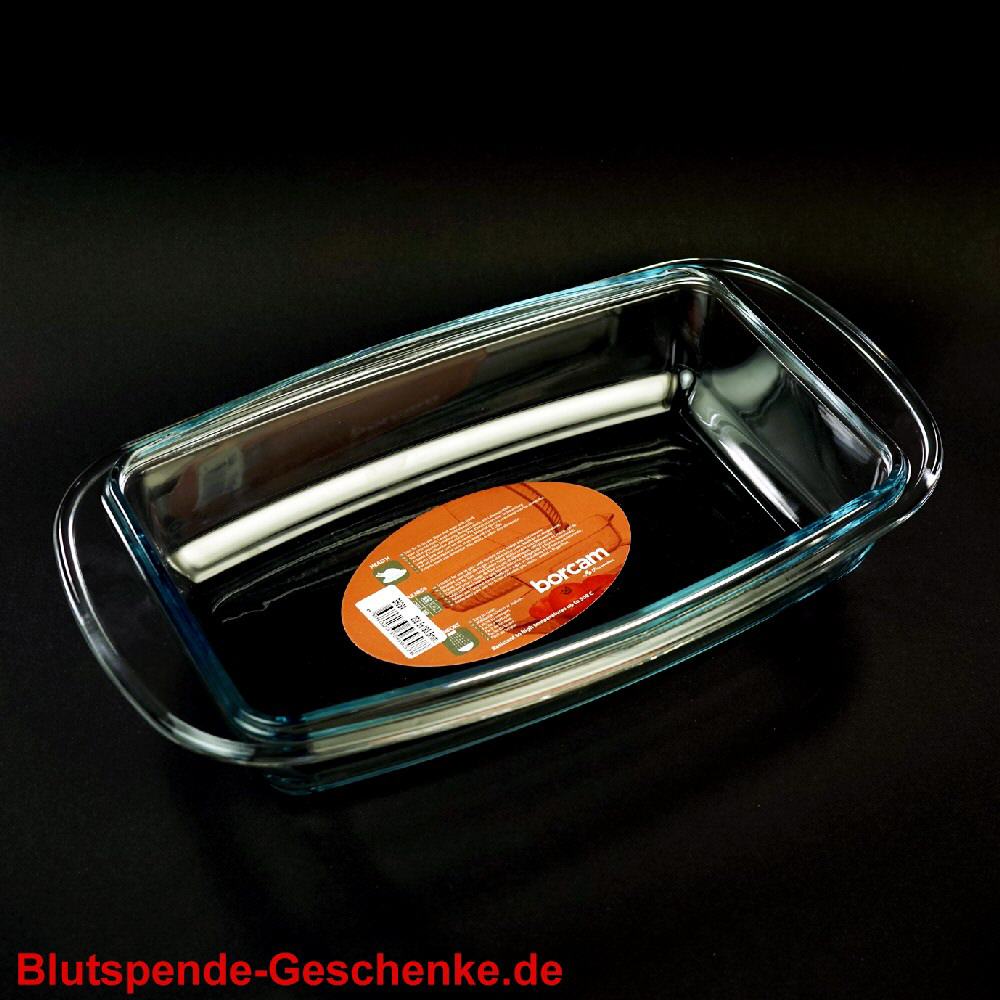 Blutspendegeschenk Auflaufform aus Glas