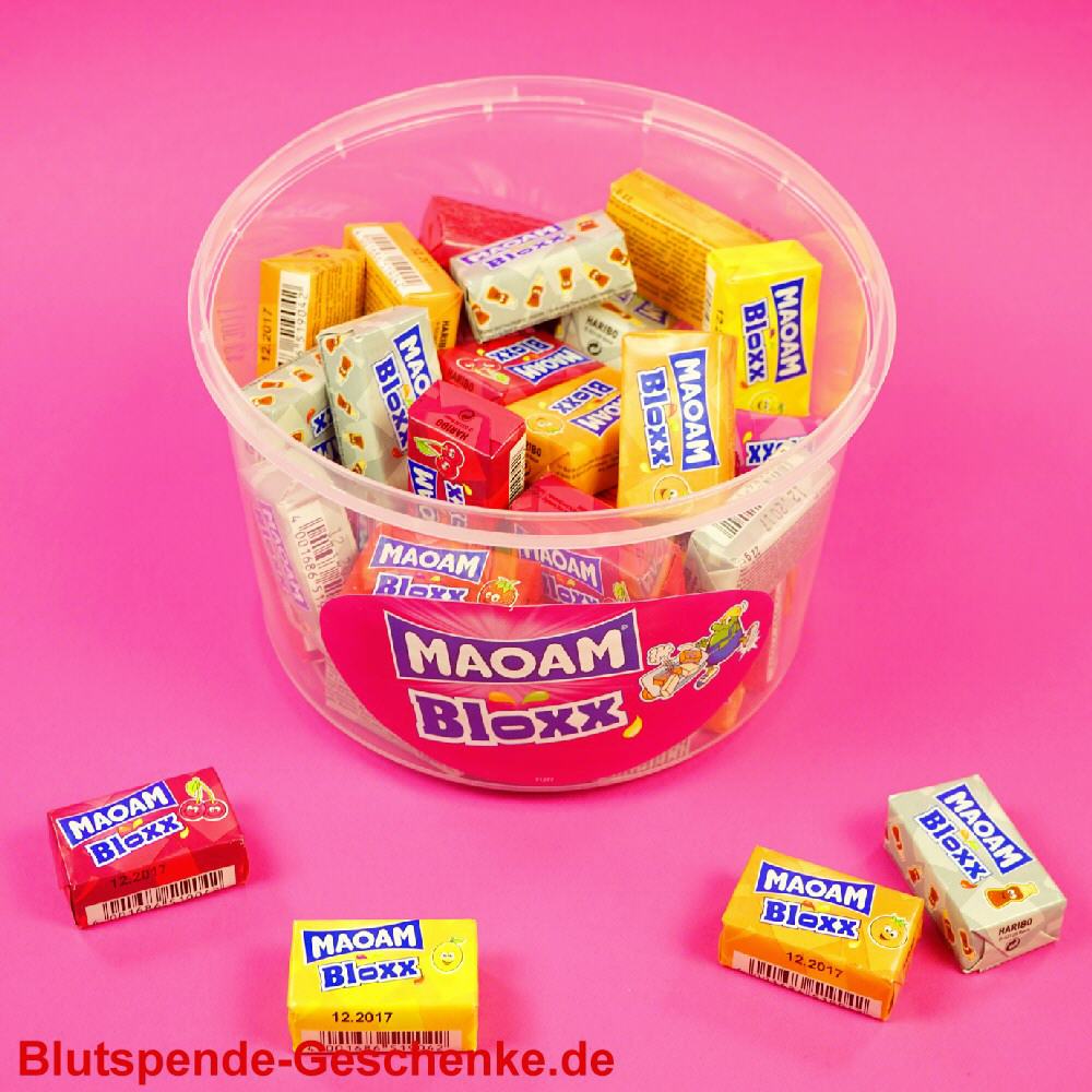 Blutspendegeschenk Maoam Bloxx