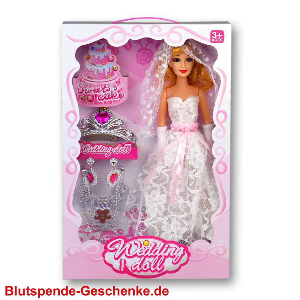 Blutspendegeschenk Hochzeitspuppe mit Zubeh&ouml;r