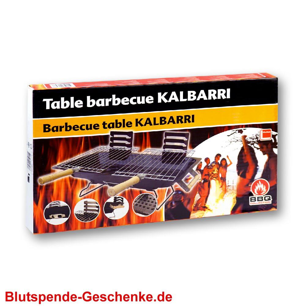 Blutspendegeschenk Holzkohle-Tischgrill