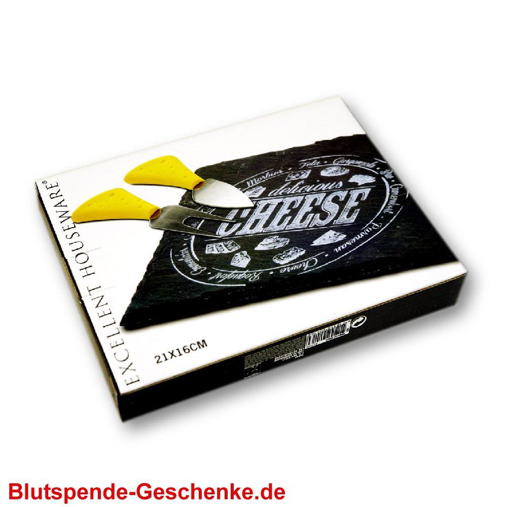 Blutspendegeschenk K&auml;sebrett aus Schiefer