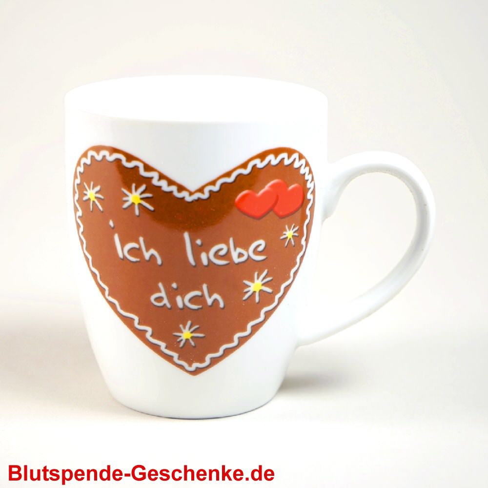 Blutspendegeschenk Becher Herz
