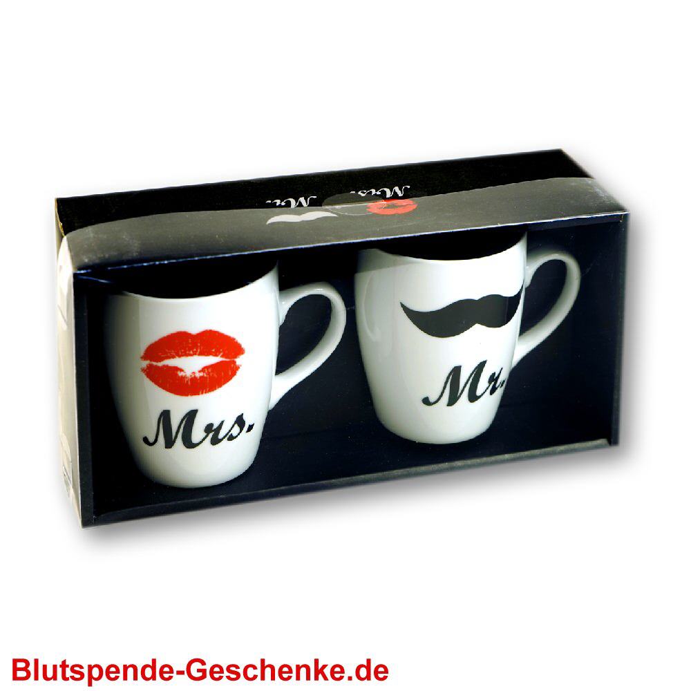Blutspendegeschenk Becher Mr. und Mrs.