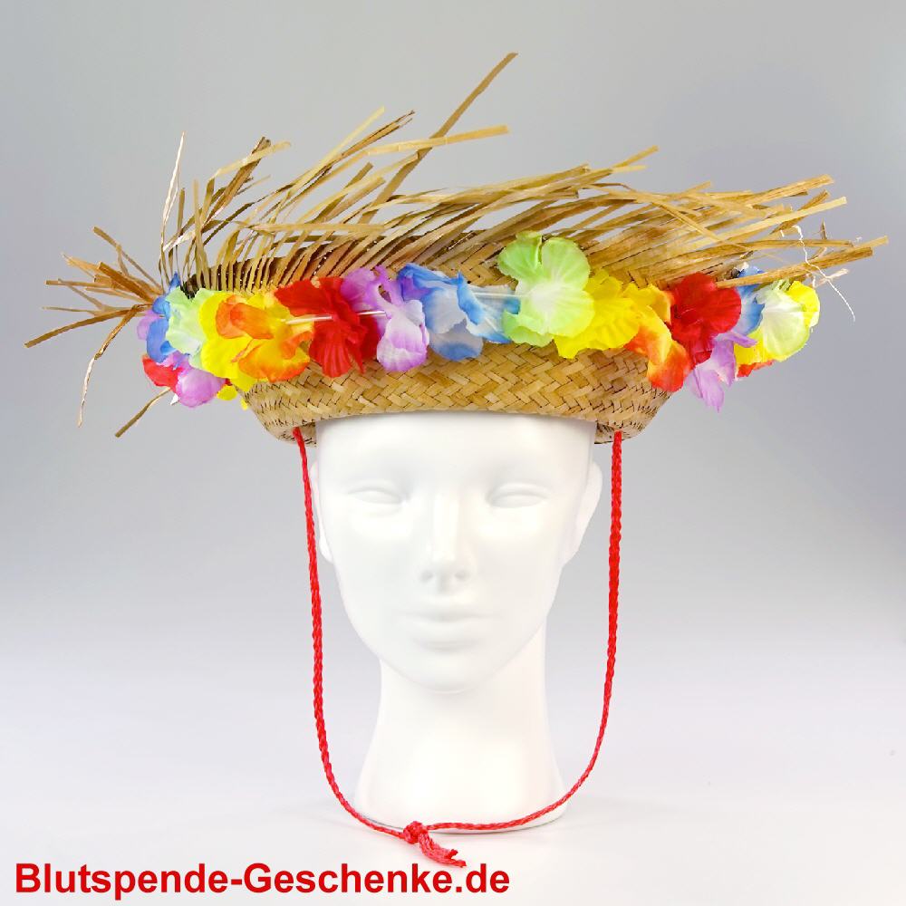 Blutspendegeschenk Blumen-Strohhut