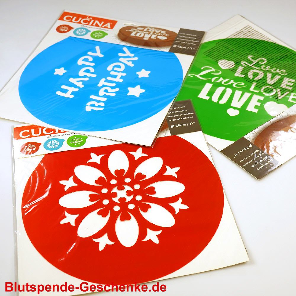 Blutspendegeschenk Kuchenschablone