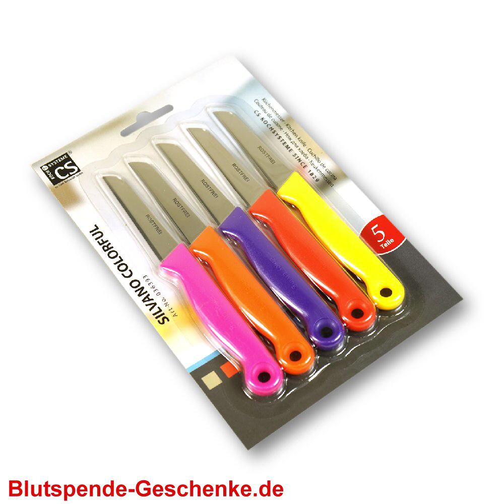 Blutspendegeschenk K&uuml;chenmesser 5er-Set