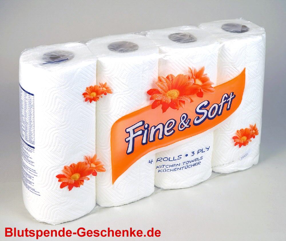 Blutspendegeschenk K&uuml;chenrollen 4er-Pack